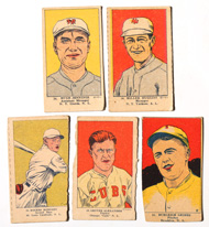 Five 1923 W515-1 Strip Cards