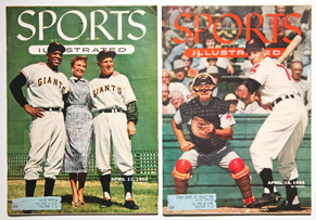 Two 1955 Issues of Sports Illustrated w/ Card Inserts 
