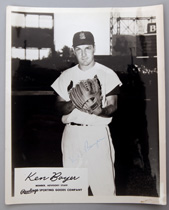 Ken Boyer Autographed Rawlings Photo