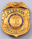 1924 W.O. Briggs Detroit Commissioner Badge
