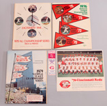 Three 1970's Reds Championship Series Programs & Ticket