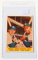 1958 Topps #418 Mantle and Aaron Card