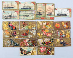 Lot of 1888 N217 Butterflies & 1889 N226 Naval Vessels Cards