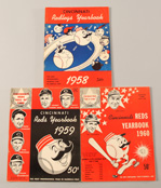 1958, 1959 & 1960 Cincinnati Reds Yearbooks