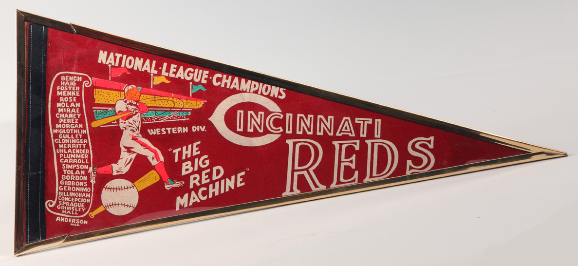 Sold at Auction: Two Vintage Cincinnati Reds Pennants