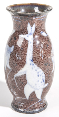 Rookwood Porcelain Vase with Deer by Jens Jensen