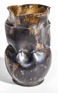 Signed George Ohr Art Pottery Crumpled Vase