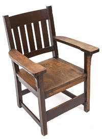 Arts & Crafts Large Oak Arm Chair