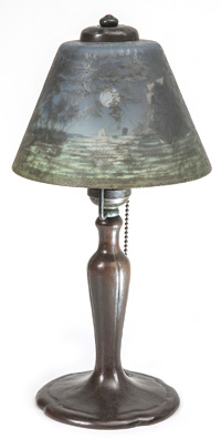 Handel Treasure Island Reverse Painted Boudoir Lamp