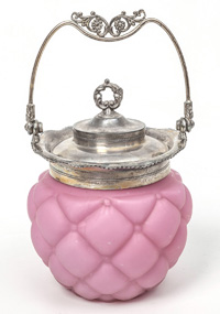 Victorian Art Glass Bisquit Jar