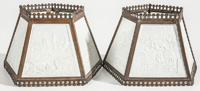 Pair of Lithopane Panel Lamp Shades