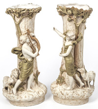 Pair Royal Dux Figural Vases