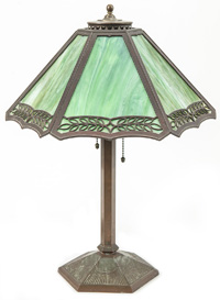 Handel Overlay Slag Glass Lamp