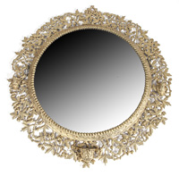 Ornate Brass Edwardian Mirror