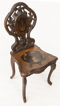 Carved Black Forest Musical Chair