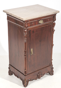 Marble Top Edwardian Music Cabinet