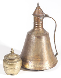 Two Persian Brass Items