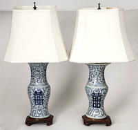 Pair Chinese Porcelain Vase Lamps