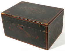 GREAT 19TH CENTURY PAINT DECORATED WOODEN BOX