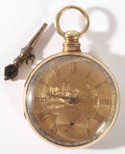 14K GOLD POCKET WATCH BY R & G BEESLEY, LIVERPOOL