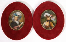 PR. MINIATURE ON IVORY PORTRAITS OF YOUNG LADIES