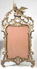 FINE CHIPPENDALE STYLE CARVED SILVER GILT FRAME