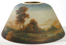 SIGNED JEFFERSON REVERSE PAINTED LAMP SHADE
