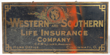CIRCA 1920 WESTERN SOUTHERN INSURANCE SIGN
