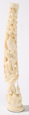 CARVED INDIAN IVORY TUSK W/MUSICIAN