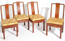 SET OF 4 CHINESE TEAK DINING CHAIRS