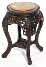 CHINESE M.T. CARVED TEAK STAND