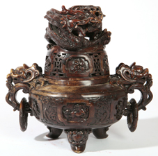 CHINESE CARVED TUNG CHI CENSOR