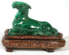 FINE CHINESE CARVED MALACHITE HORSE