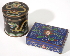 TWO CHINESE CLOISONNE BOXES