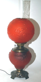 Red Satin Gone With The Wind Lamp