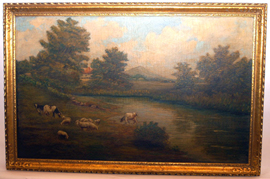 C. V. Martins Oil Painting With Cattle
