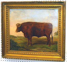 Early Folk Art Cow Painting