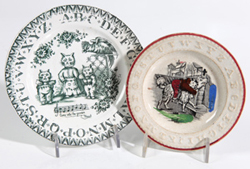 TWO EARLY CHILDS STAFFORDSHIRE ABC PLATES