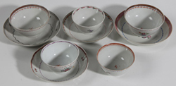 EARLY CHINESE EXPORT CUPS & SAUCERS