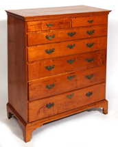 NEW ENGLAND MAPLE CHIPPENDALE HIGH CHEST 