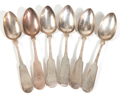COIN SILVER TABLE SPOONS