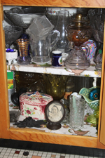 Cabinets Are Packed w/Antique Glassware