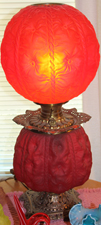 Red Satin GWTW Lamp