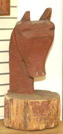 Folk Art Horse Head with Old Red
