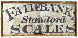 Wood Fairbanks Scales Sign