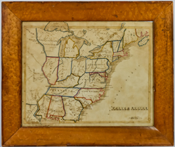 Circa 1812 Ms Map of U.S.