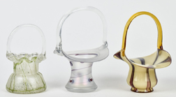 Three European Art Glass Baskets