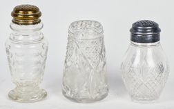 Three Victorian Cut Glass Sugar Shakers