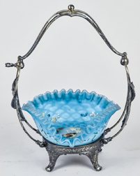 Victorian Art Glass Brides Basket