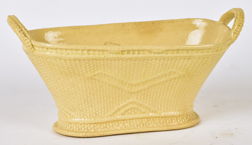 Early Creamware Basket Weave Dish